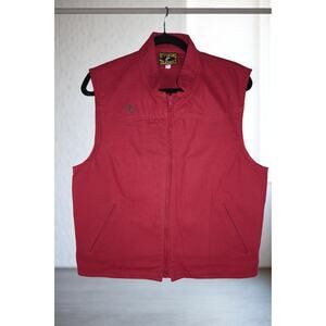 Wyoming Traders Concealed Carry Vest | Size L | Western Canvas Zip-Up | Deep Red